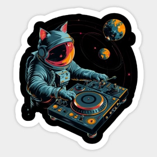 Cat DJ Jam Sticker